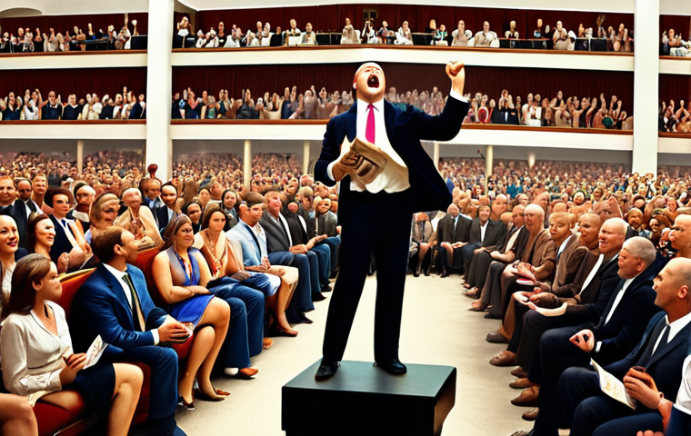**Image:** A lively auction scene, showcasing an auctioneer passionately engaging bidders. Focus on dynamic body language and an enthusiastic crowd.