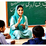 경매사 실기시험 준비 과정의 꿀팁 - **

A female teacher in a modest shalwar kameez, teaching a class of young students in a bright and ...
