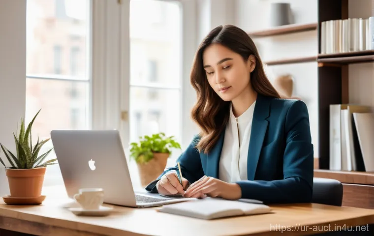 경매사 관련 단기 강의 프로그램 - **Professional Growth and Study**
A focused, confident young woman in her late 20s, with a warm ...