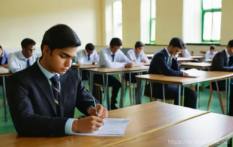 경매사 필기시험 문제 풀이법 소개 - **Prompt 1: Focused Study and Key Insights**
    A bright, well-lit image of a young adult, approxim...